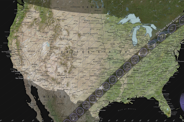 <p>El eclipse solar del 8 de abril de 2024 será visible en todos los Estados Unidos, si el clima lo permite</p>