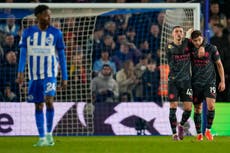 Man City aplasta 4-0 a Brighton y sigue en carrera para revalidar título en la Liga Premier