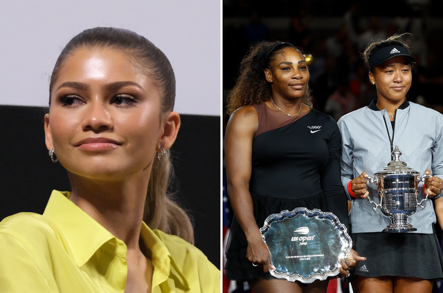 <p>Zendaya; Serena Williams y Naomi Osaka en la final del Abierto de Estados Unidos de 2018</p>