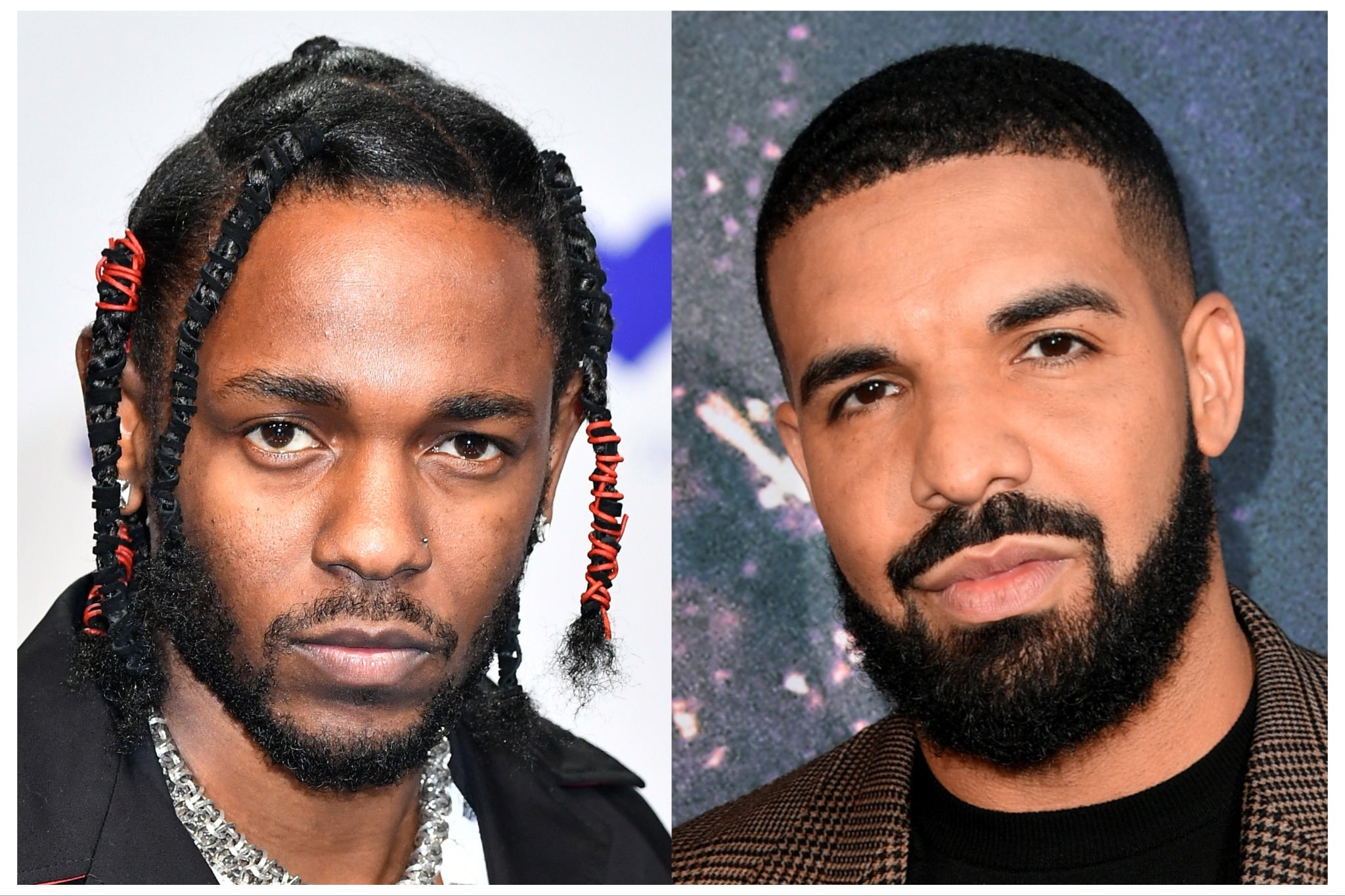 Kendrick Lamar (izquierda) y Drake