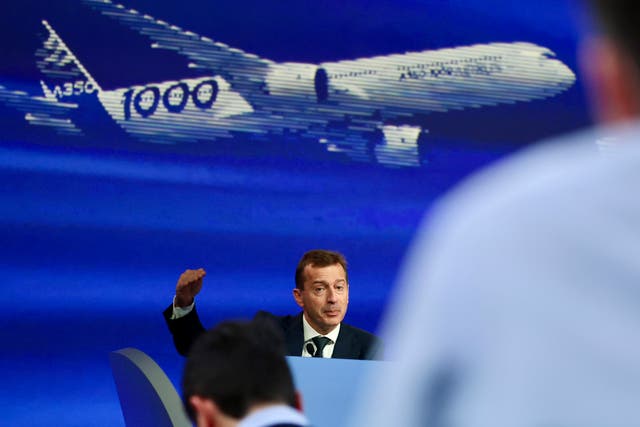 <p>Guillaume Faury, director ejecutivo de Airbus comparte las ganacias de la empresa en febrero 2024. </p>