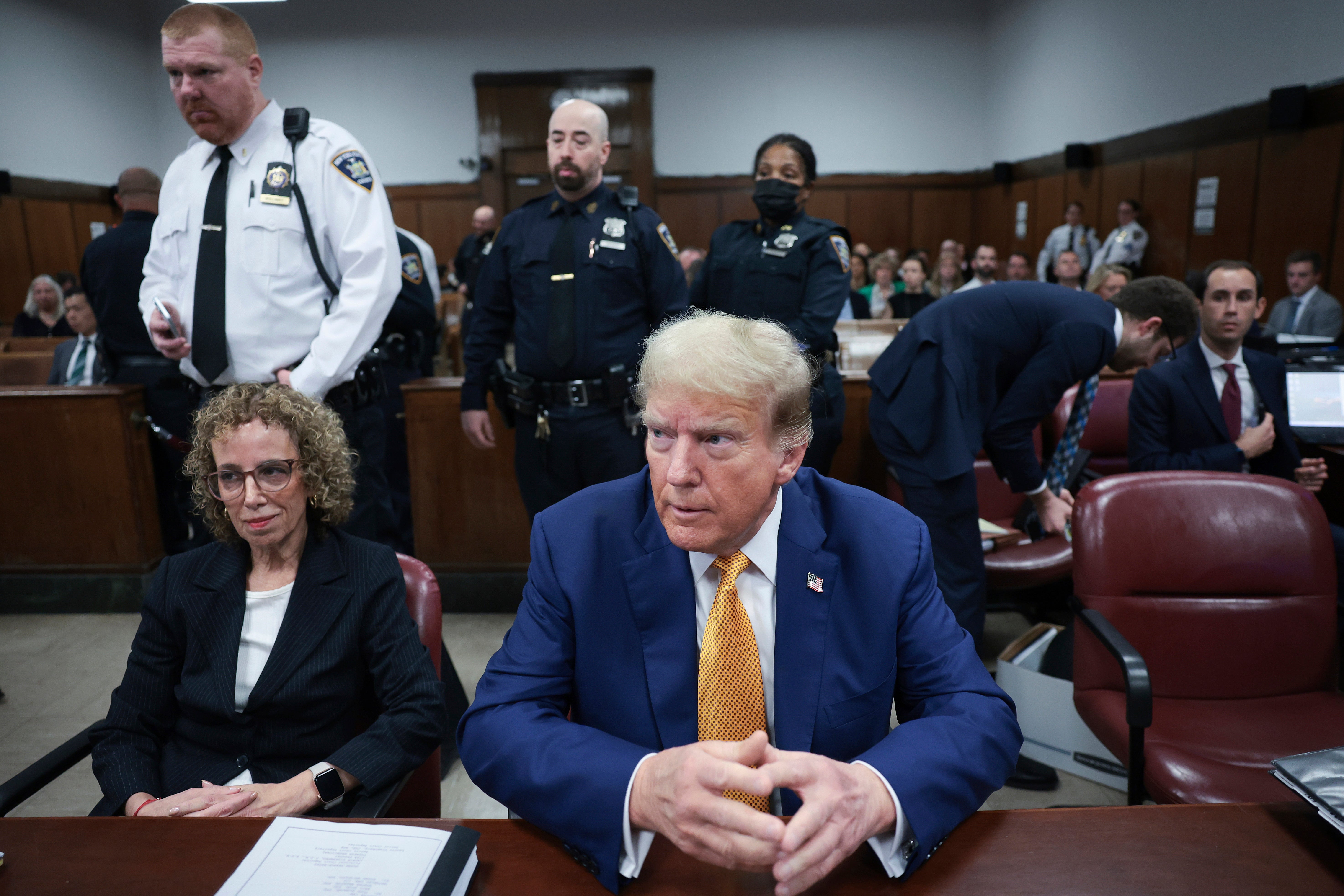 Donald Trump comparece ante el tribunal el 7 de mayo en su juicio por soborno en Nueva York