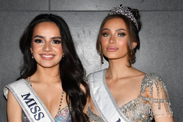 <p>Miss Teen USA 2023, UmaSofia Srivastava and Miss USA 2023, Noelia Voigt attend Supermodels Unlimited Magazine Presents: Billboards Over Broadway - NYFW Celebrity Event at Nebula Nightclub on 10 February 2024 in New York City.</p>