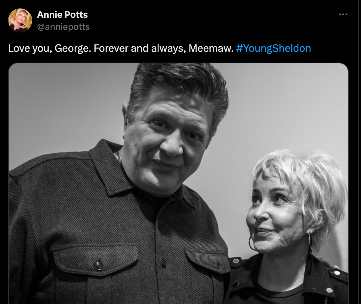 Annie Potts rinde homenaje al personaje de su compañero de reparto en ‘Young Sheldon’