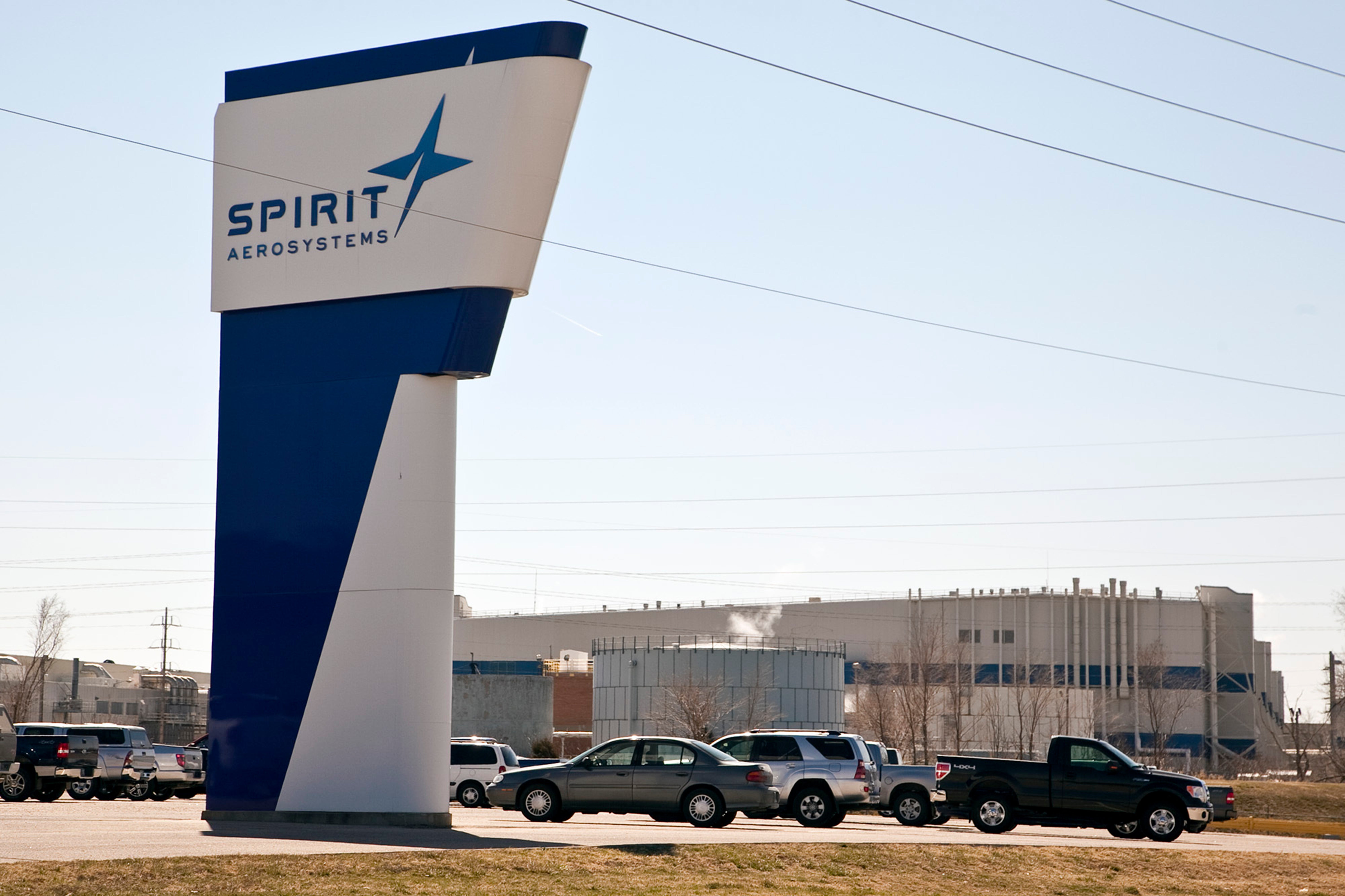 El signo de Spirit AeroSystems el 25 de julio de 2013, en Wichita, Kansas