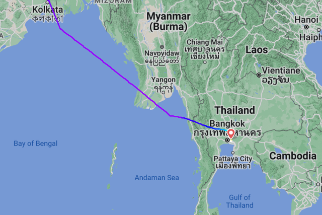 <p>Trayectoria del vuelo de Singapore Airlines SQ321 que partió de Londres el 20 de mayo de 2024</p>