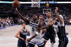 Towns y Edwards llevan a Wolves a victoria sobre Mavs para evitar barrida en final del Oeste