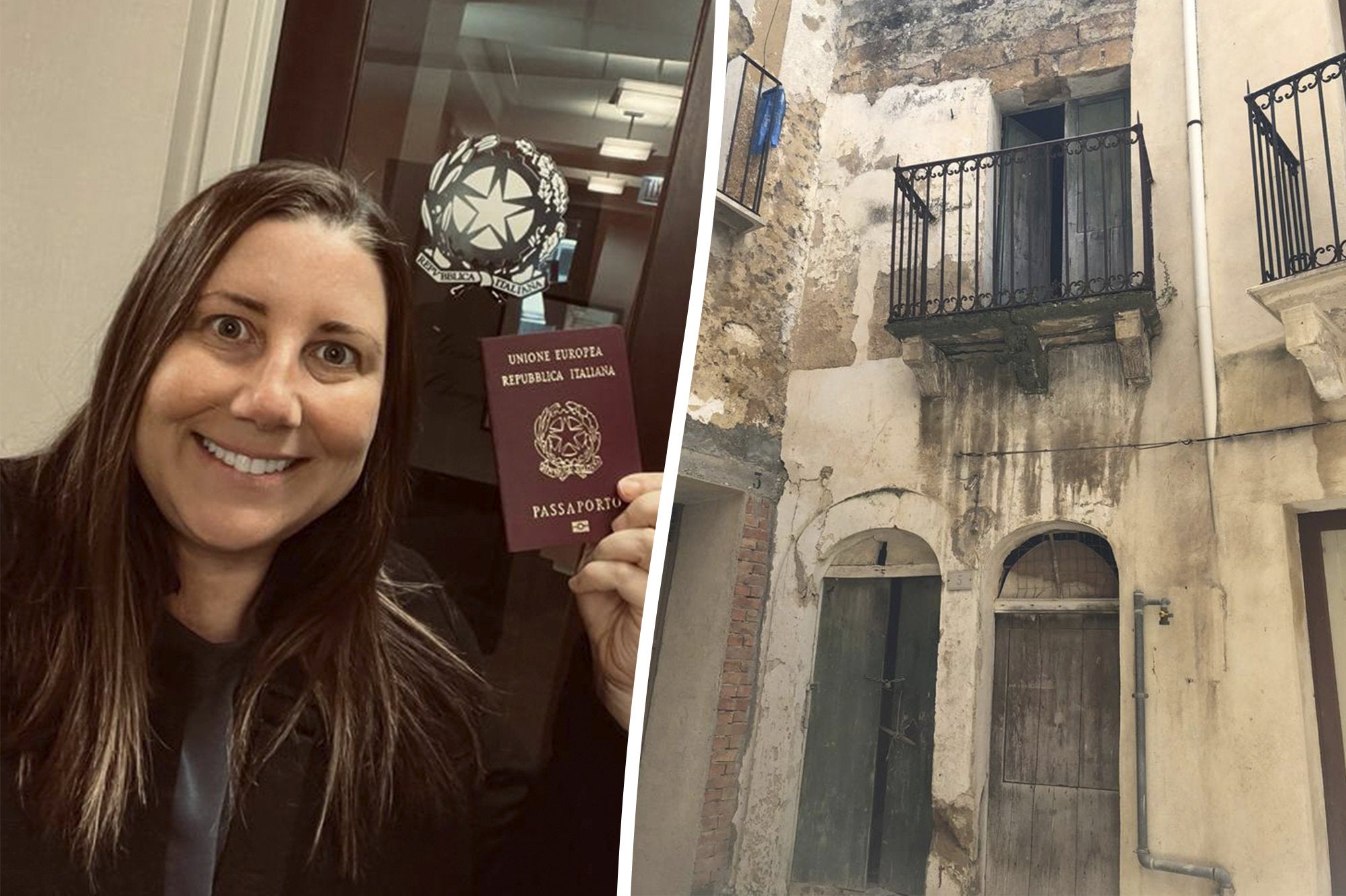 Meredith Tabbone (45) escuchó que varios ayuntamientos de pueblos rurales en Sicilia, Italia, estaban subastando casas con una puja inicial de un euro en un intento por revitalizarse