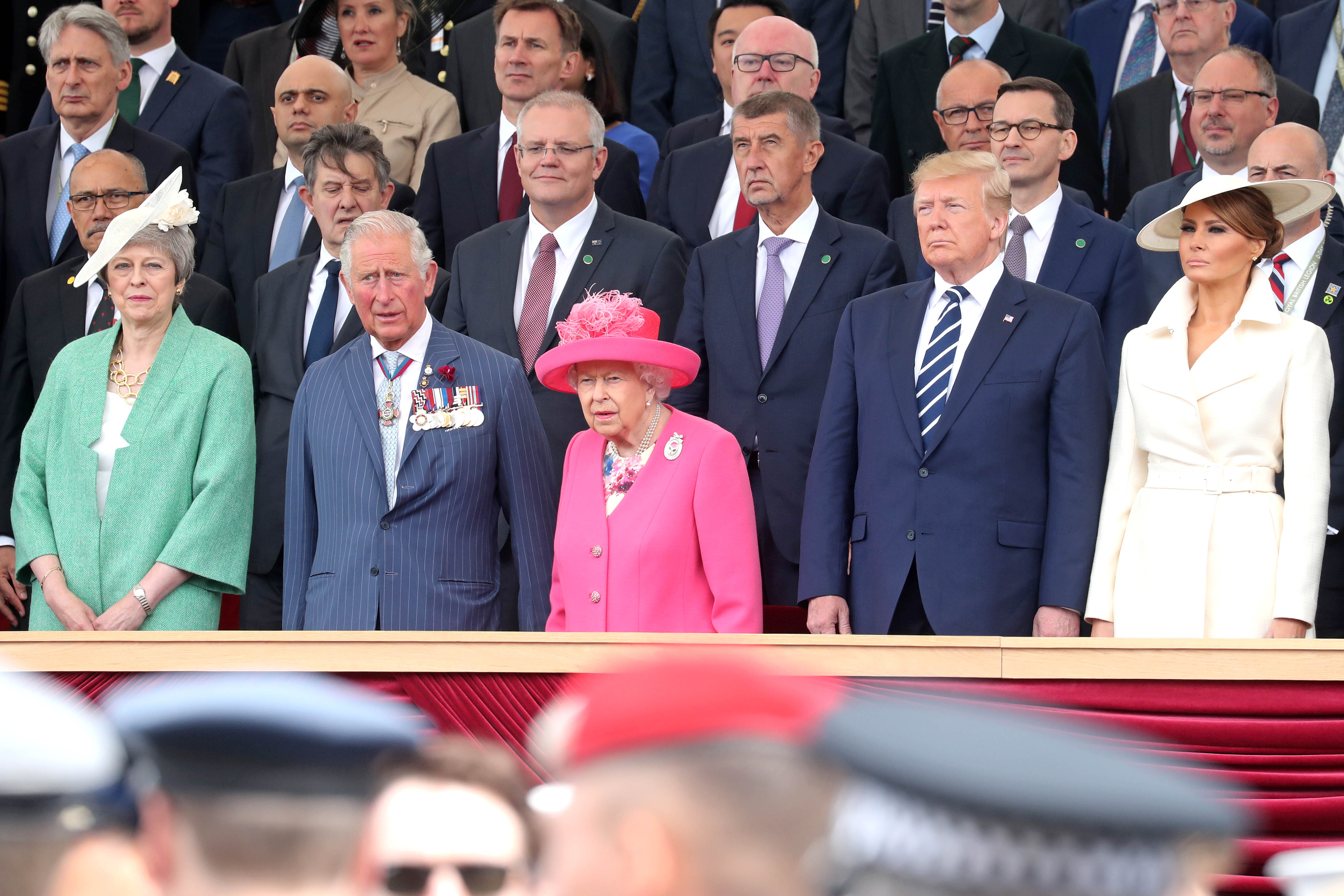 El 5 de junio de 2019, la entonces primera ministra del Reino Unido Theresa May, el príncipe de Gales, la reina Isabel II, el entonces presidente Donald Trump y la primera dama Melania Trump asistieron a una conmemoración del Día D en Portsmouth, Inglaterra