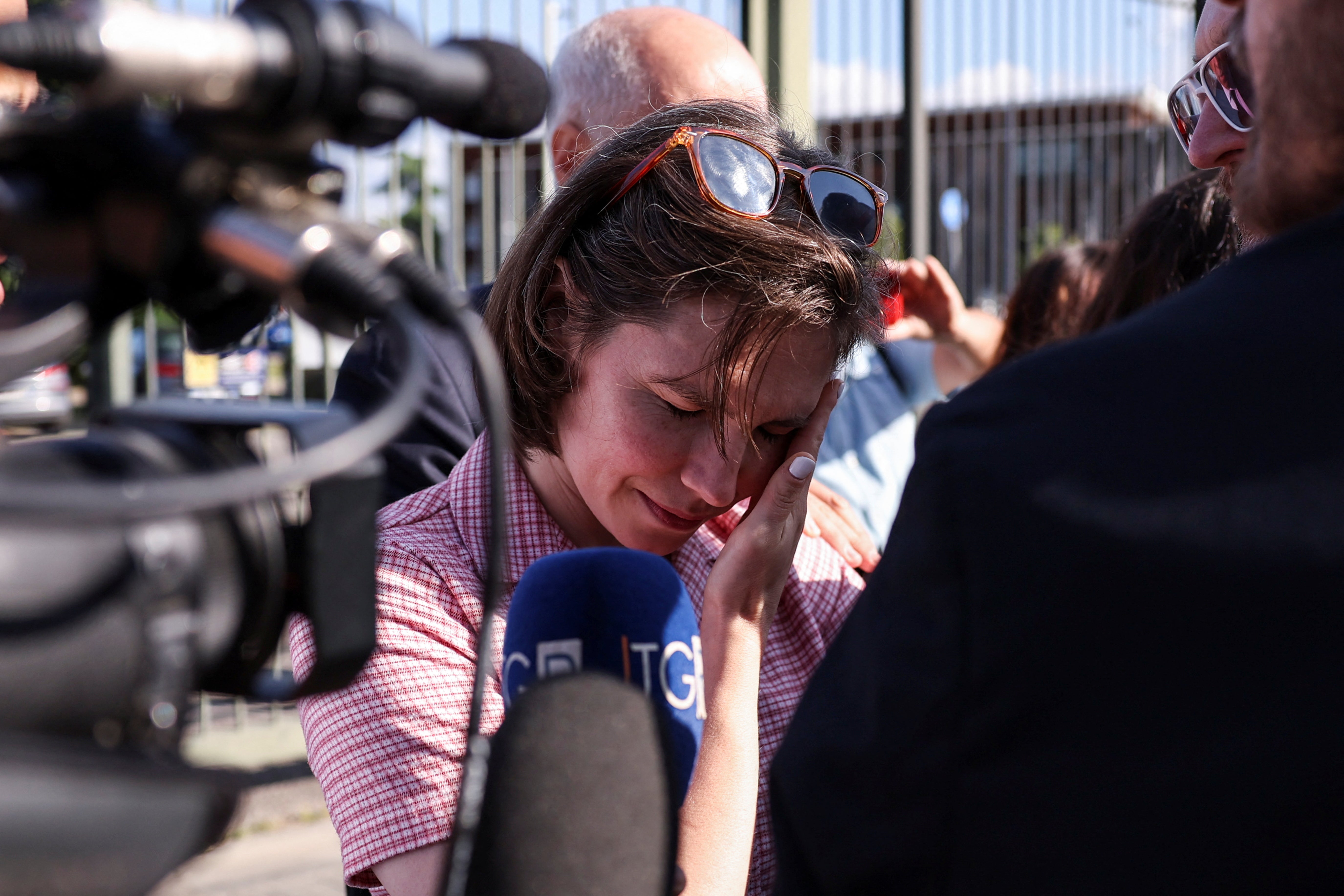 Amanda Knox reacciona el día del veredicto en el caso de calumnia en el Tribunal de Italia en Florencia