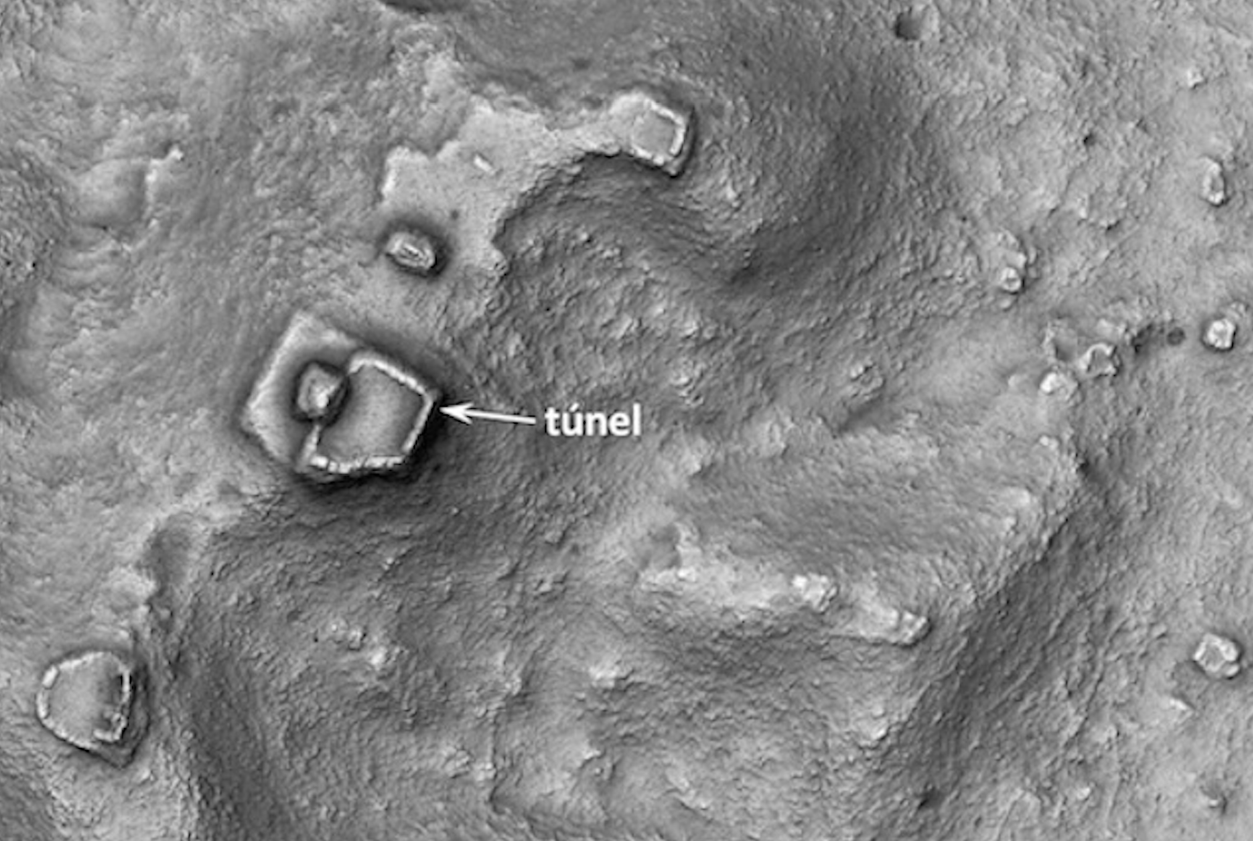 La parte central del yacimiento donde se encontró el túnel de drenaje