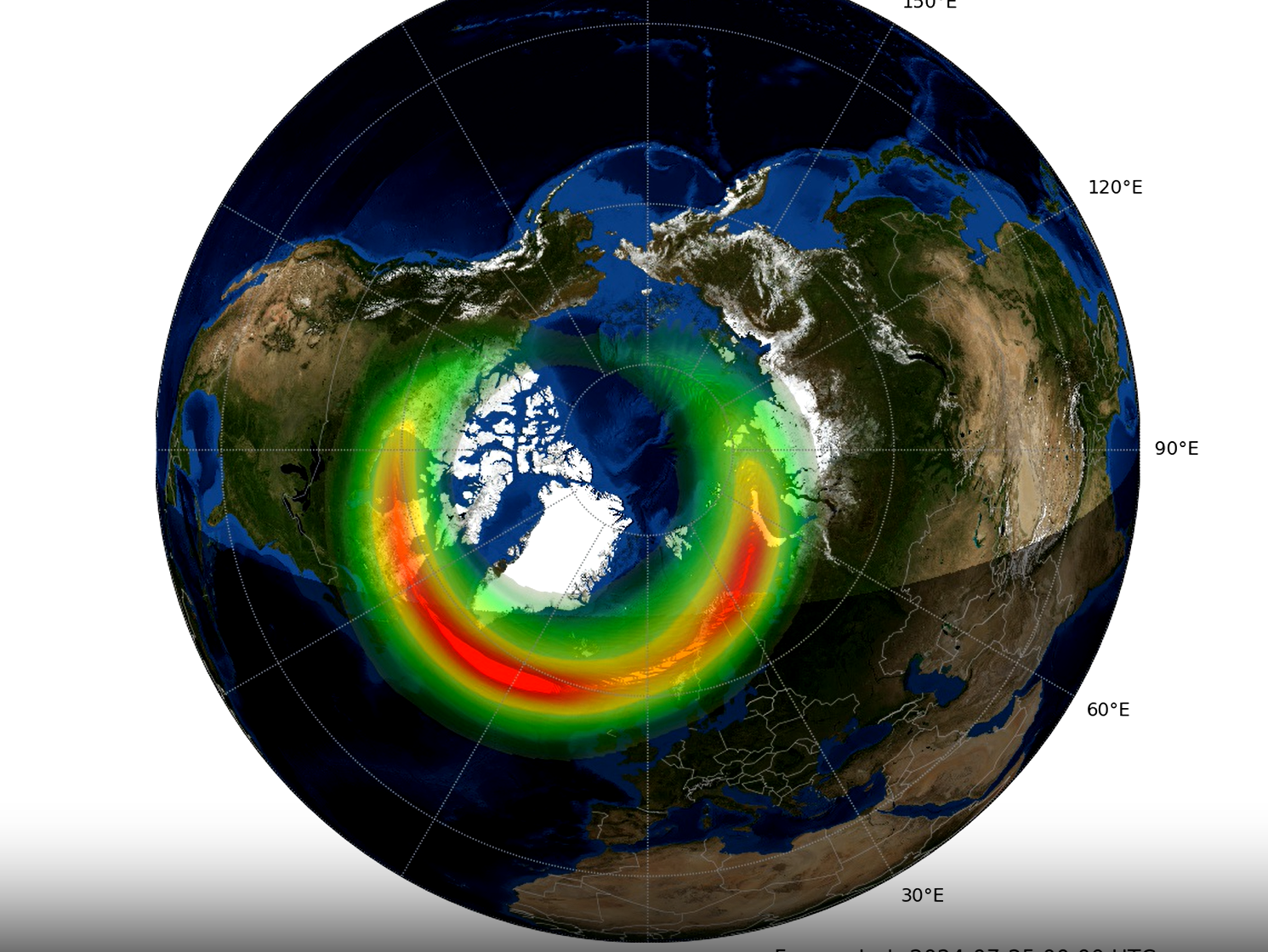 Previsión de auroras de la Met Office para la noche del miércoles 24 de julio de 2024