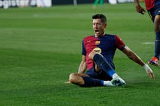 Lewandowski marca y Barcelona somete 2-1 a Athletic Bilbao en la Liga