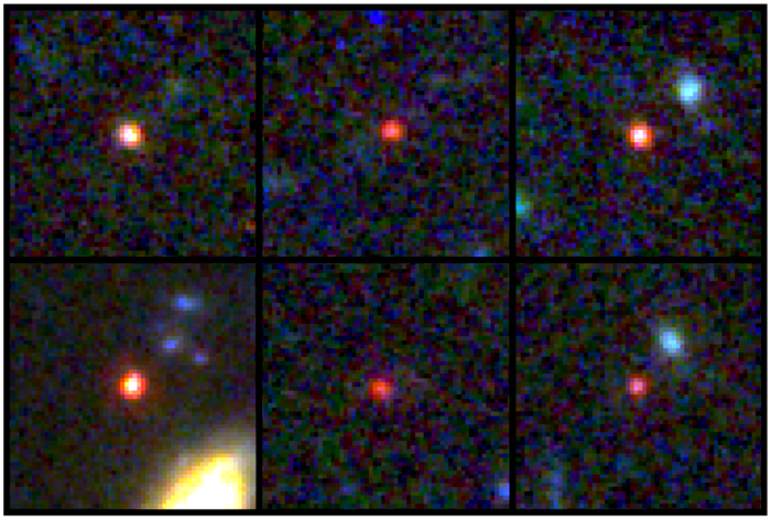 Entre 500 y 800 millones de años después del Big Bang, se observaron seis galaxias gigantes