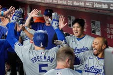 Ohtani, Betts y Freeman castigan temprano con jonrones seguidos; Dodgers vencen 8-6 a Diamondbacks