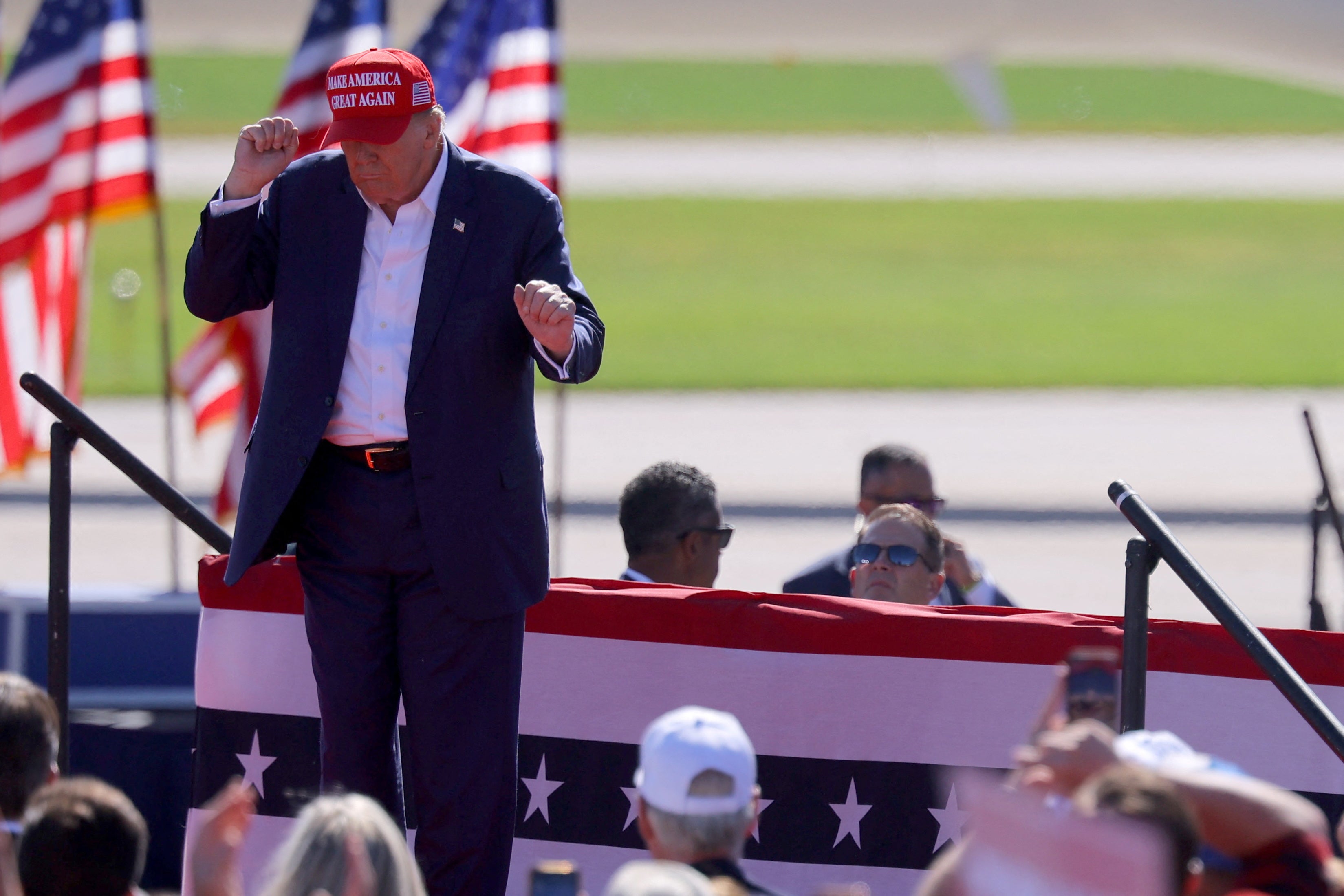 Trump celebra un acto de campaña en Mosinee, Wisconsin, el 7 de septiembre de 2024