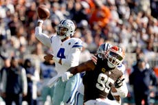 Dak Prescott lidera a Cowboys a triunfo 33-17 sobre Browns después de recibir un nuevo contrato