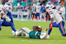 Tagovailoa sufre conmoción cerebral y abandona partido Dolphins-Bills