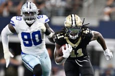 Los Saints frenan racha de 16 triunfos de Cowboys en casa, con paliza 44-19 y 4 TDs de Kamara