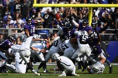 Minshew comanda reacción de Raiders, que vencen 26-23 a Ravens con 13 puntos en el último cuarto