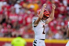 Harrison Butker anota gol de campo de 51 yardas tras un castigo de Bengals y Chiefs ganan 26-25