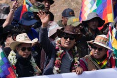 Evo Morales lidera marcha en Bolivia contra crisis económica y en defensa de su candidatura