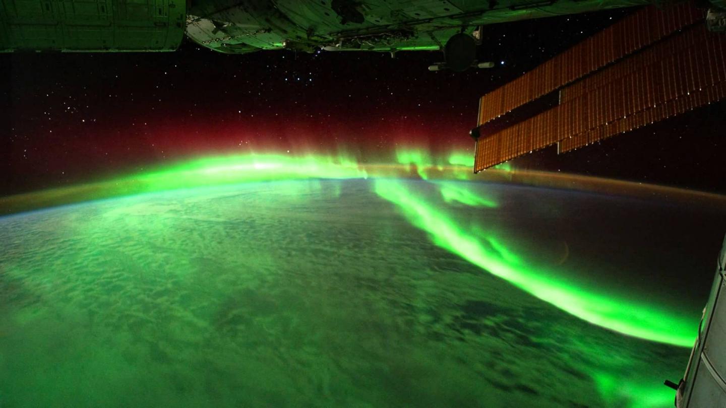 Aurora fotografiada desde la Estación Espacial Internacional