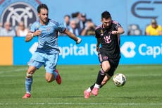 Sands anota en el tiempo añadido y NYCFC salva el empate 1-1 con Inter Miami