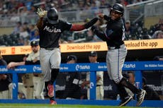 Marlins dejan a Mellizos al borde de la eliminación, al vencerlos 8-6 en 13 innings