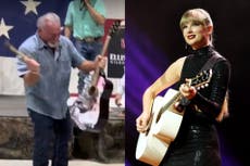 Hombre paga $4.000 por una guitarra autografiada de Taylor Swift y luego la destroza