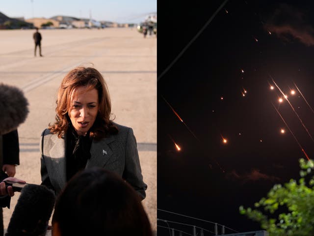 <p>La vicepresidenta Kamala Harris se la ha pasado de reunión en reunión mientras Irán bombardea a Israel</p>