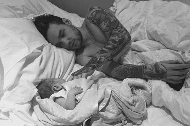 <p>Liam Payne with his newborn son Bear</p>