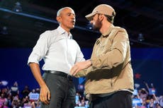 Eminem expresa apoyo a Harris en evento junto a Barack Obama