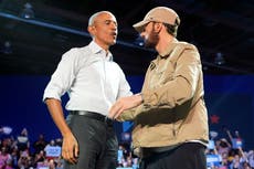 Eminem expresa apoyo a Harris en evento junto a Barack Obama