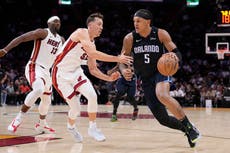 Banchero anota 33 y Magic domina en la 2da mitad para vencer al Heat 116-97 en noche inaugural