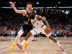 Harden y Powell ayudan en triunfo de Clippers, 109-104 ante Nuggets, pese a 41 puntos de Jokic