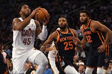 Garland aporta 34 puntos y lleva a Cavaliers a derrotar 110-104 a Knicks para ponerse 4-0