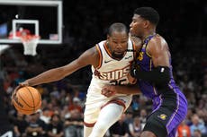 Booker anota 33, Durant suma 30 y los Suns remontan 109-105 en primer revés de Lakers