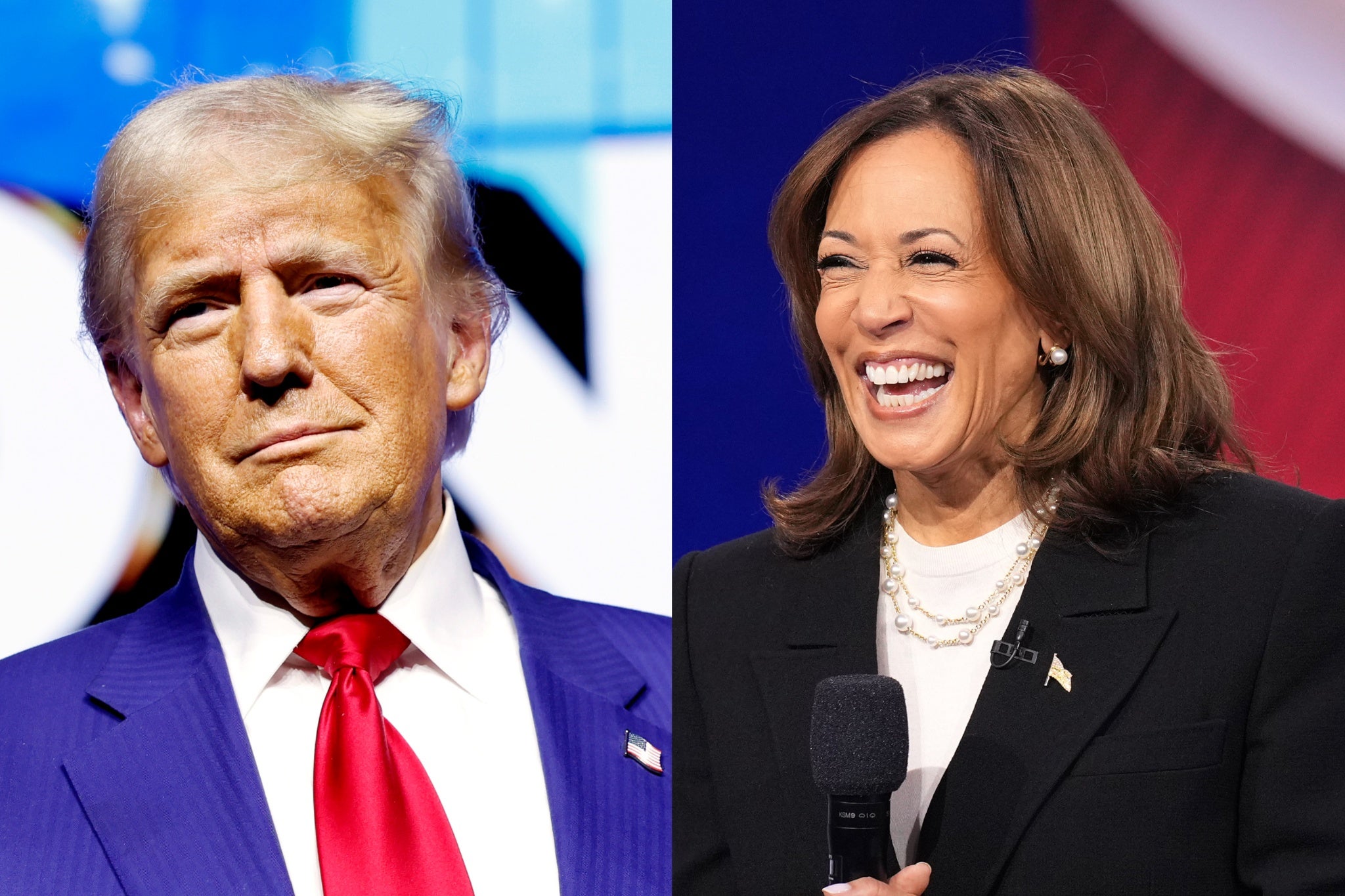 Donald Trump y Kamala Harris en 2024