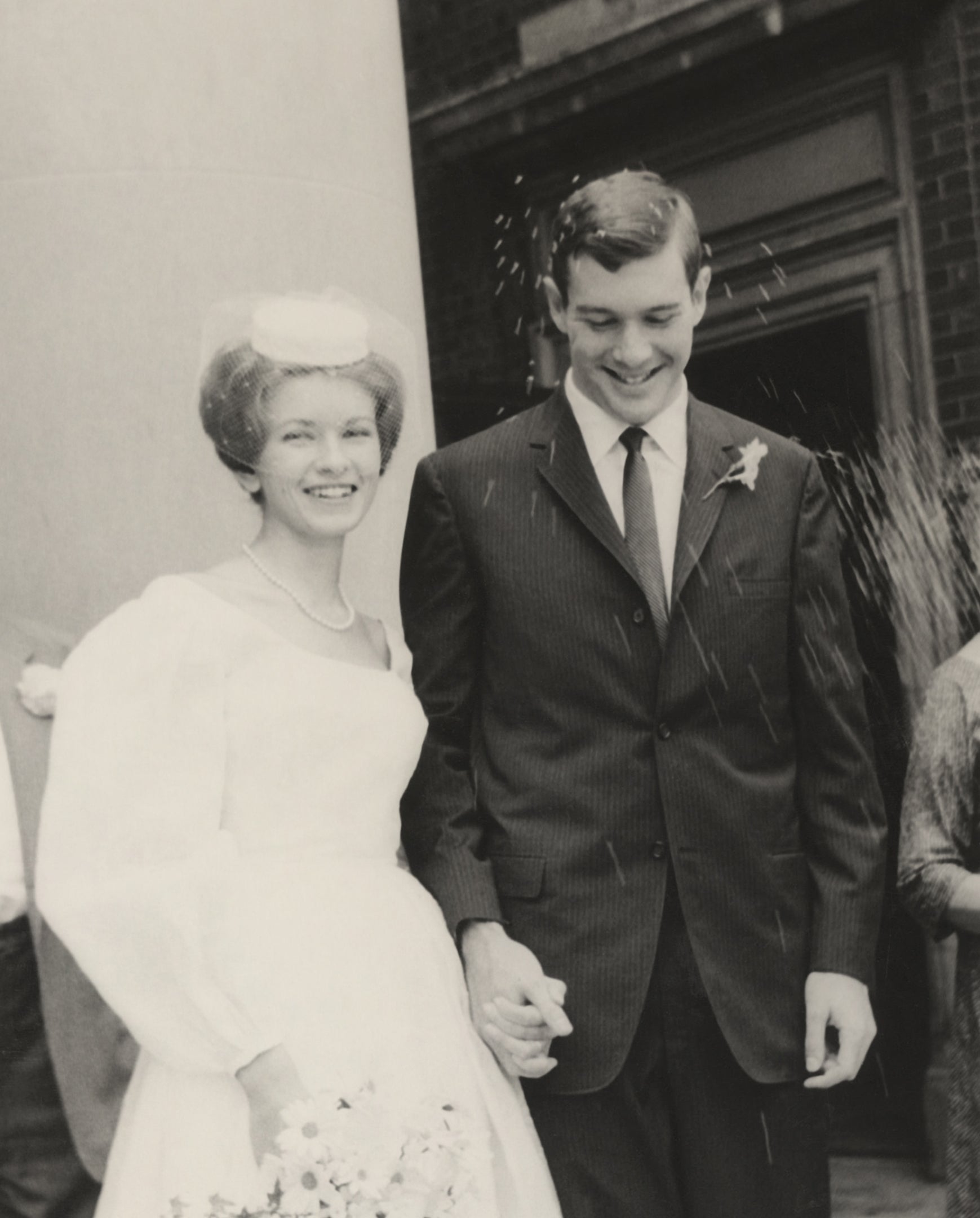 Martha Stewart en su boda con Andrew