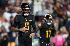 Jayden Daniels, QB de Commanders, entrena pese a lesión en las costillas y dice que sigue 'intacto'