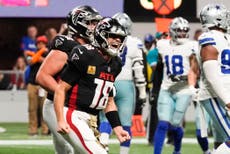 Cousins lanza 3 pases de touchdown y Falcons propina 3ra derrota en fila a Cowboys, 27-21