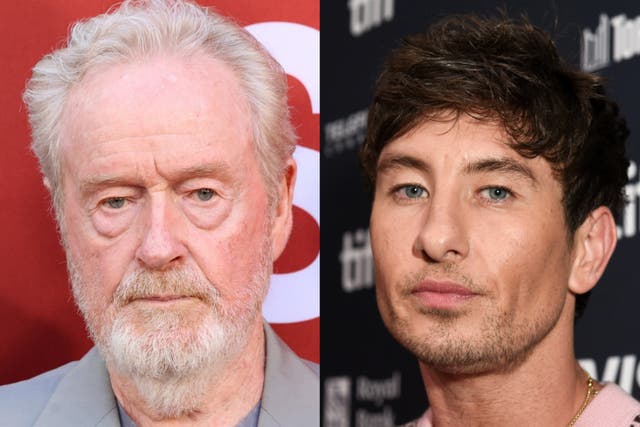 <p>Ridley Scott y Barry Keoghan</p>