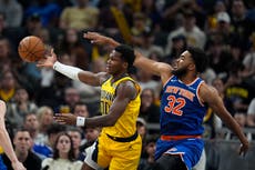 Mathurin y Haliburton lideran victoria 132-121 de Pacers sobre Knicks