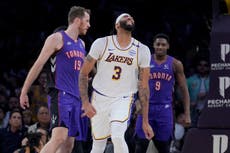 Anthony Davis dice que su ojo está bien tras golpe en partido de Lakers