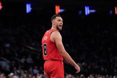 LaVine anota 31 puntos, White convierte tiros libres decisivos y Bulls superan 124-123 a Knicks