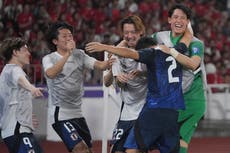 Japón vence a Indonesia 4-0 y amplía su liderazgo en el grupo de clasificación mundialista asiático.