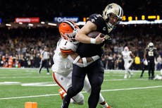 Taysom Hill anota 3 TD en la victoria de Saints 35-14 sobre unos Browns en crisis