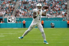 Tagovailoa lanza 3 TD y Dolphins vencen 34-19 a Raiders, Miami hila segundo triunfo