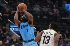 Harden supera a Allen en segundo lugar de triples de la NBA; Clippers vencen 116-105 a Jazz